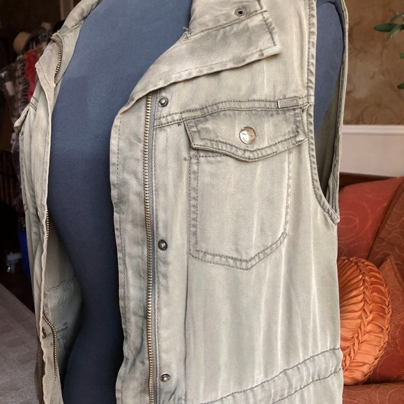 Max Jeans Military Sleeveless Vest Jacket, Size Small - Picture 4 of 13